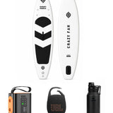 Starter Set – Crazy Fan Siyah Beyaz Şişme SUP Board / Paddle Board 320 cm