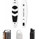 Starter Set – Crazy Fan Siyah Beyaz Şişme SUP Board / Paddle Board 320 cm