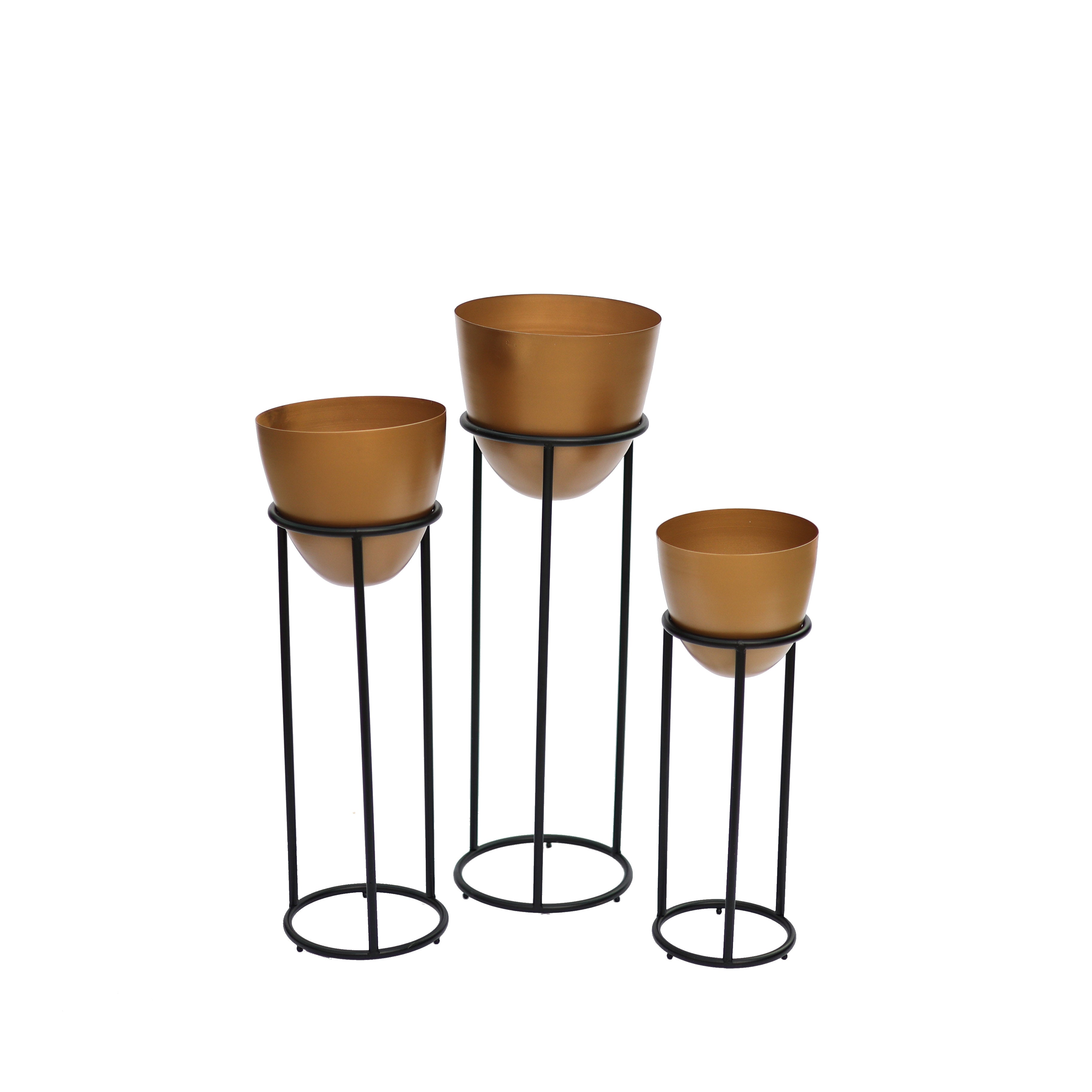 Summus Metal Ayaklı Saksı Orta Boy Bronz