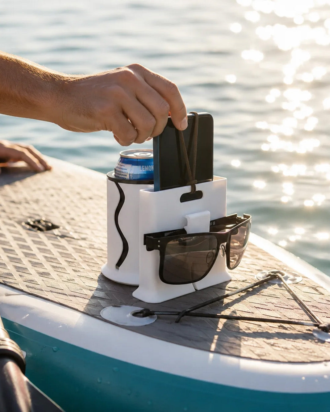 SUP Board Telefon, Gözlük ve İçecek Tutucu Beyaz