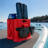 SUP Board Telefon, Gözlük ve İçecek Tutucu Kırmızı