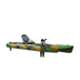 Vicking Kayak 360x87 cm, Sup Pro yeşil kamuflaj pedallı balıkçı kanosu ve ayarlanabilir koltuklu gövde profili.