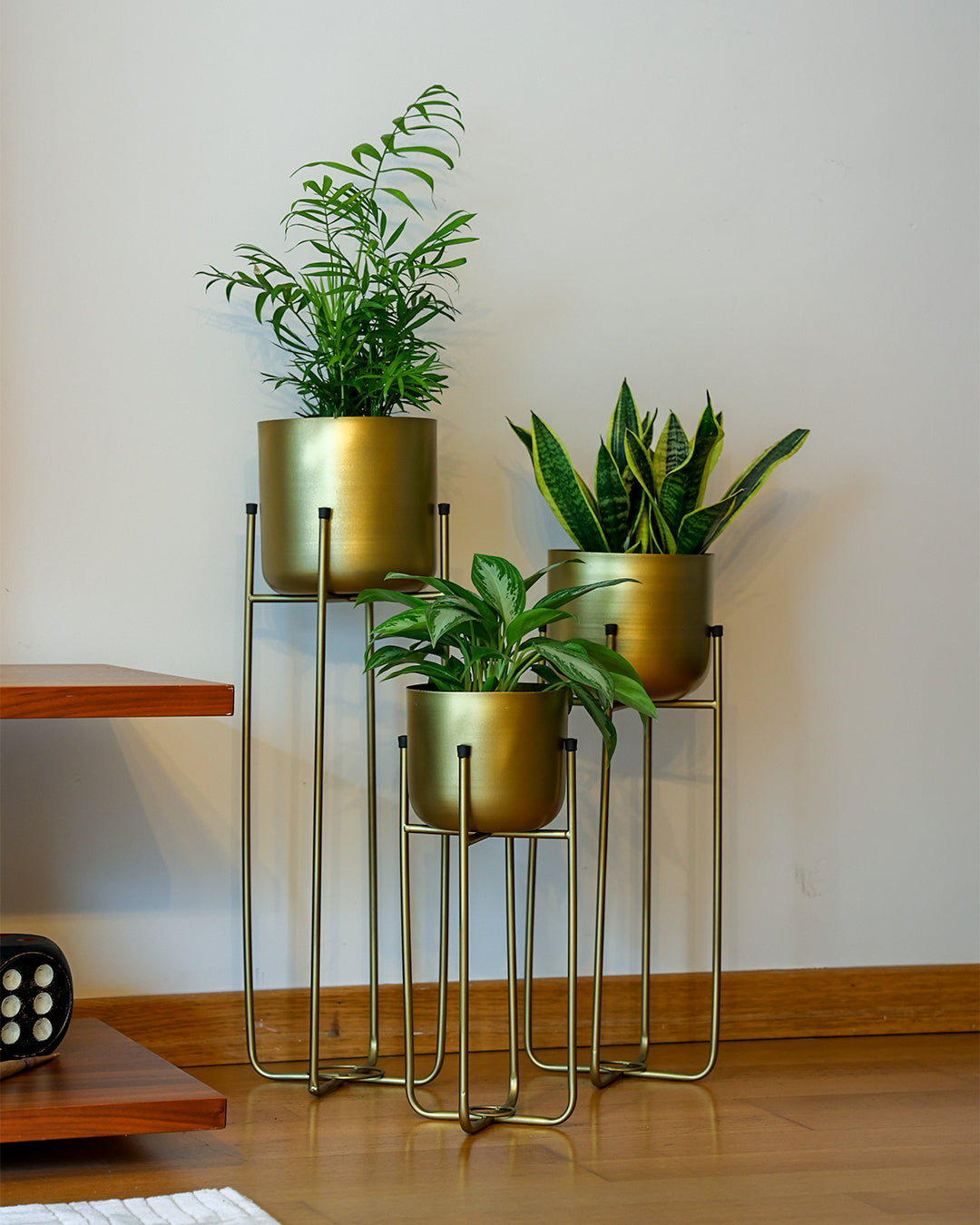 Superbia Ayaklı Metal Saksı Küçük Boy Sarı