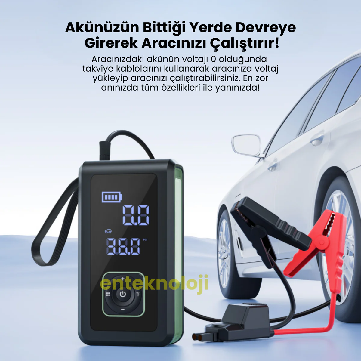 HARVOX ST08022 Akü Takviye + Lastik Kompresörü 8000mAh