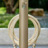 Totem oval bahçe çeşmesi açık gri 100 cm - metal gövde musluk hortum askısı dahil