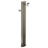 Colortap 100 cm Totem açık gri metal oval bahçe çeşmesi, krom musluklu ve hortum askılı.