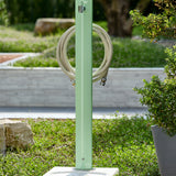 Totem oval bahçe çeşmesi pastel yeşil 100 cm - metal gövde musluk hortum askısı dahil