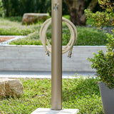 Totem oval bahçe çeşmesi terracotta 100 cm - metal gövde musluk hortum askısı dahil