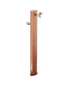 Totem oval bahçe çeşmesi terracotta 100 cm - metal gövde musluk hortum askısı dahil