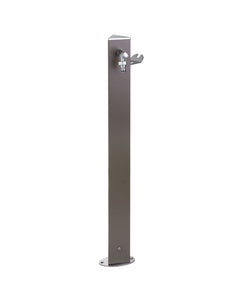 Triangle üçgen bahçe çeşmesi açık gri 100 cm - modern metal gövde musluk hortum askısı dahil