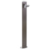 Colortap 100 cm Triangle açık gri üçgen bahçe çeşmesi, musluk ve hortum askılı metal gövde.