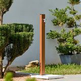 Triangle üçgen bahçe çeşmesi terracotta 100 cm - modern metal gövde musluk hortum askısı dahil