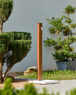 Triangle üçgen bahçe çeşmesi terracotta 100 cm - modern metal gövde musluk hortum askısı dahil