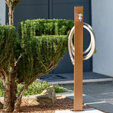 Triangle üçgen bahçe çeşmesi terracotta 100 cm - modern metal gövde musluk hortum askısı dahil