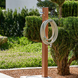 Triangle üçgen bahçe çeşmesi terracotta 100 cm - modern metal gövde musluk hortum askısı dahil