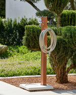 Triangle üçgen bahçe çeşmesi terracotta 100 cm - modern metal gövde musluk hortum askısı dahil