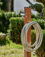 Triangle üçgen bahçe çeşmesi terracotta 100 cm - modern metal gövde musluk hortum askısı dahil