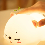 Uyuyan Kedi 7 Renk Işıklı Silikon Gece Lambası