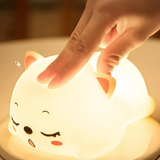 Uyuyan Kedi 7 Renk Işıklı Silikon Gece Lambası