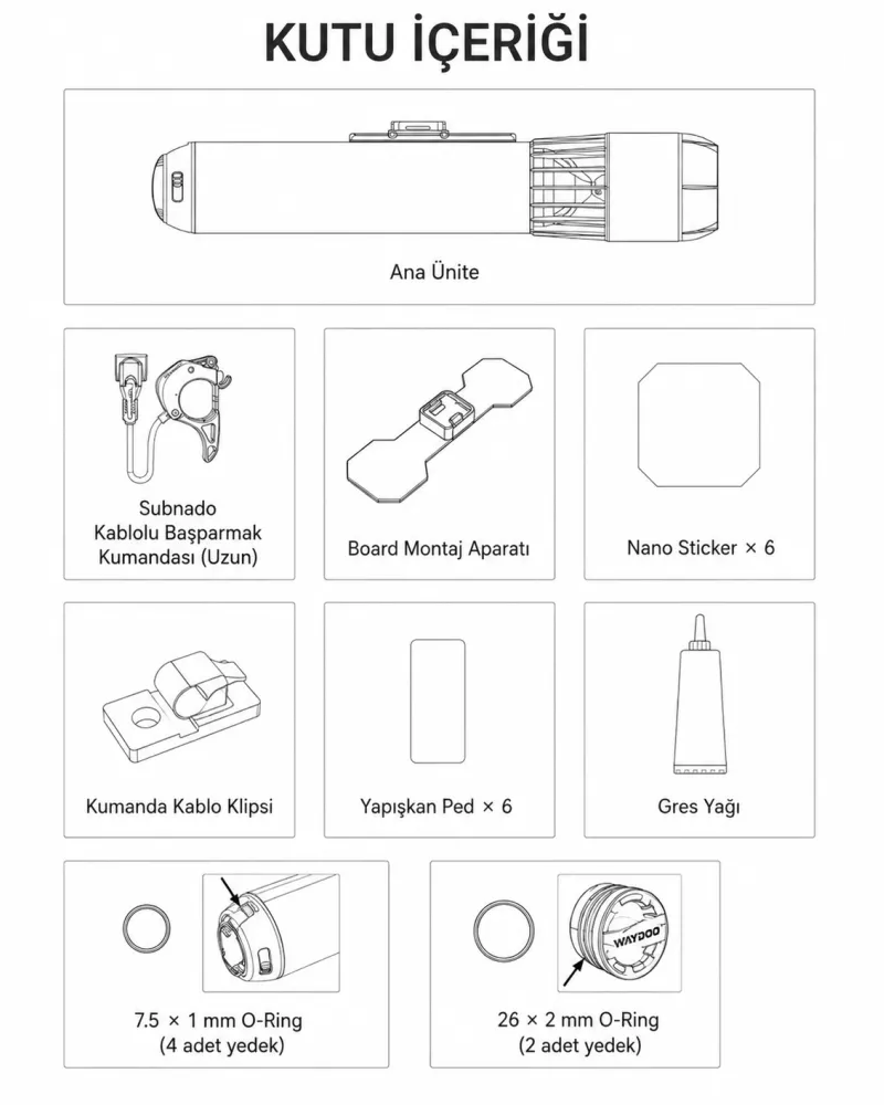 Waydoo Subnado SUP Kit V3.1 Elektrikli Paddle Board Motor Kiti + Deniz Scooterı Aparatı