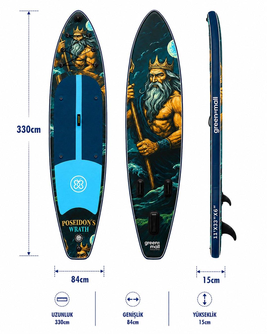 Wrath Of Poseidon Şişme SUP Board / Paddle Board 330 cm