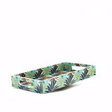 Yaprak Desenli Ahşap Tepsi Orta Yeşil