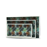 Yaprak Desenli Ahşap Tepsi Orta Yeşil