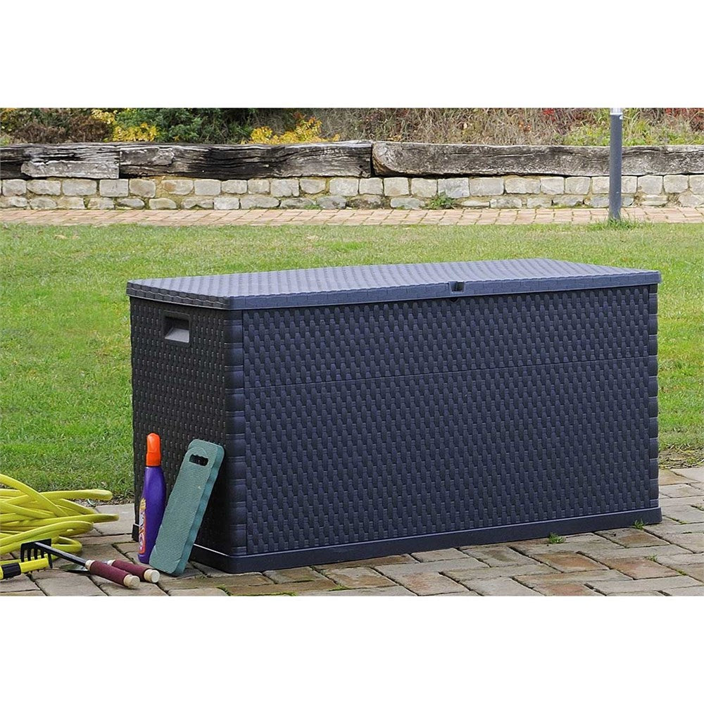Rattan Antrasit Bahçe Depolama Dolabı / Sandığı
