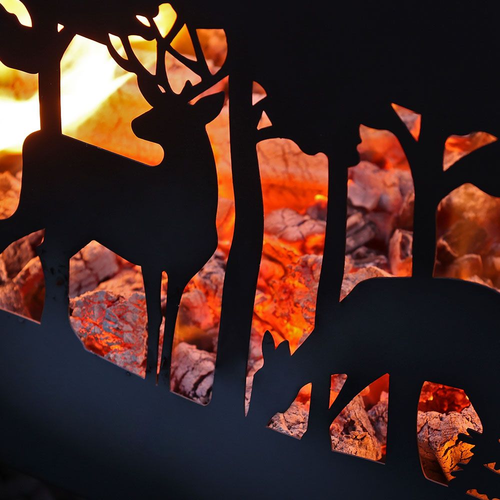 Geyik Şömine - Firebasket Rectangle Deer